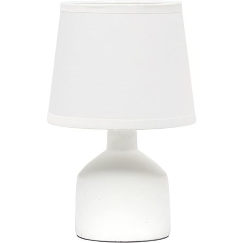 Simple Designs LT2080-OFF Mini Bocksbeutal Concrete Table Lamp, Off White