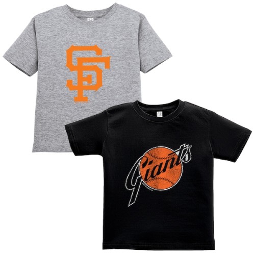Toddler San Francisco Giants Soft as a Grape Black/Gray Cooperstown Collection Two-Pack T-Shirt Set