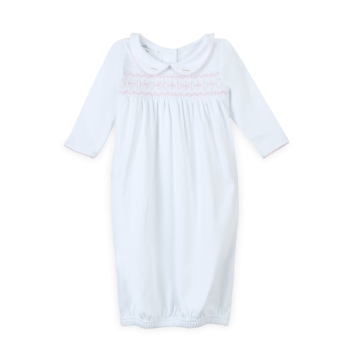 Lizzie's Classics Smocked Gathered Gown - Pink