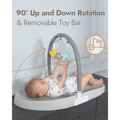 Papablic Baby Changing Pad, Waterproof & Non-Slip, includes Washable Cover, Safety Strap for Standard Dresser, Changing Table, Bed, Sofa