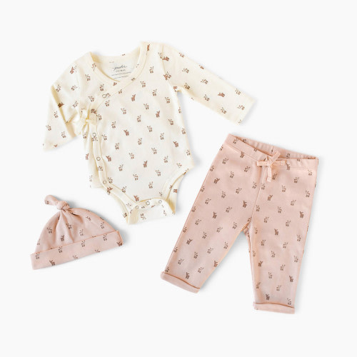 Pehr Wrap Front 3-Piece Set - Hatchling Fawn, 12-18 M