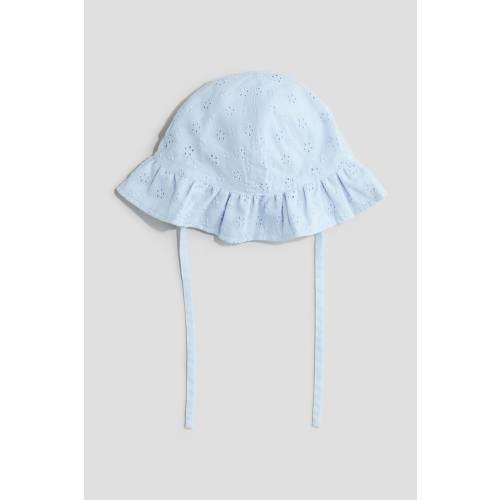 EYELET-EMBROIDERED COTTON SUN HAT