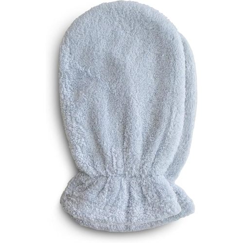 mushie Baby Bath Mitt | Organic Cotton | Pack of 2 (Baby Blue)