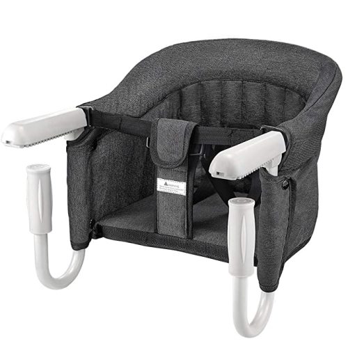 ANTEN Hook On High Chair, Dining High Chairs for Babies and Toddlers, Washable Feeding Seat, Tight Fixing Clip on Table High Chair (Black)
