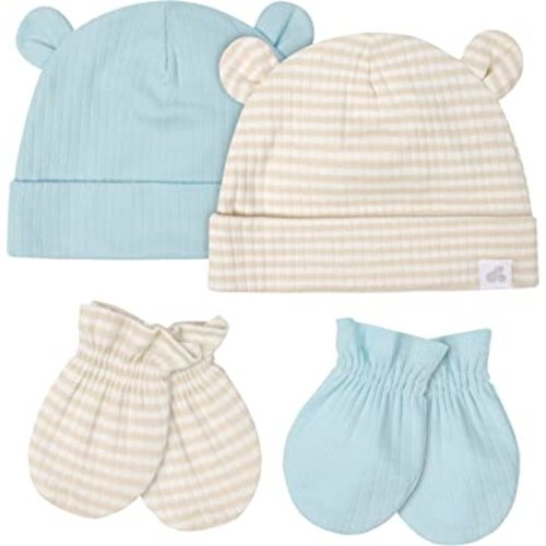 Just Born baby-girls 4-piece Caps & Mittens SetMittens