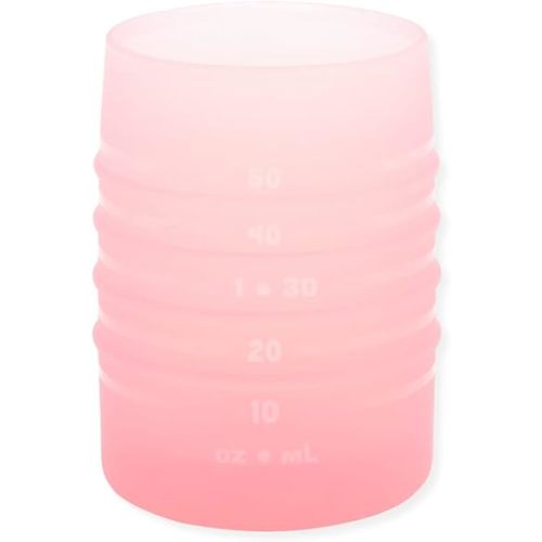 Bumkins Baby and Toddler Cups, Sip Cup, Spill Proof Training Drinking for Babies Ages 4 Months, Tip Proof, Platinum Silicone Starter Cup, First Year Learning Supplies, Easy to Hold, Holds 2oz, Pink