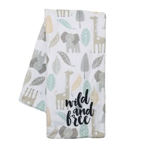 Lambs & Ivy Jungle Friends Elephant/giraffe Safari Soft Fleece Baby Blanket