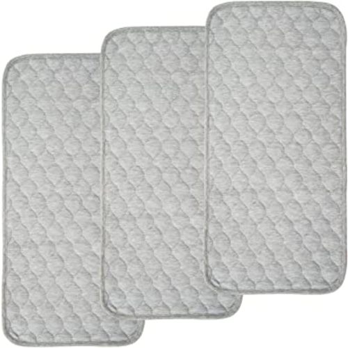 BlueSnail Quilted Thicker Waterproof Changing Pad Liners 3 Count(Gray)
