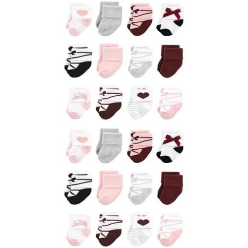 Hudson Baby Unisex Cotton Rich Baby Terry Socks 24-Pack
