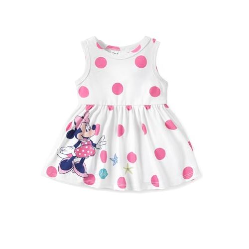 Disney Princess Frozen Elsa Minnie Mouse Girls Dress Sleeveless Casual Summer Outfit School Holiday Clothes Baby-Toddler