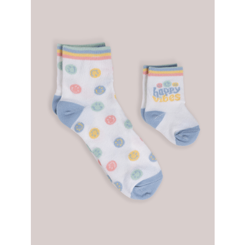 JuJuBe x Studio Oh! Mama & Me Matching Socks Set - Happy Baby Vibes