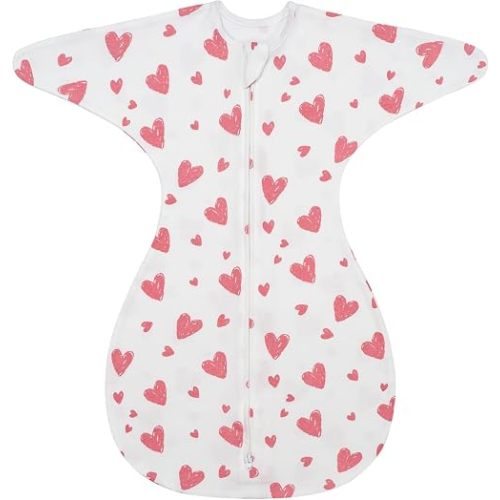 ZIGJOY Swaddle Sleep Sack 6-12 Months, 1.0 Tog Cotton Baby Swaddle Blanket
