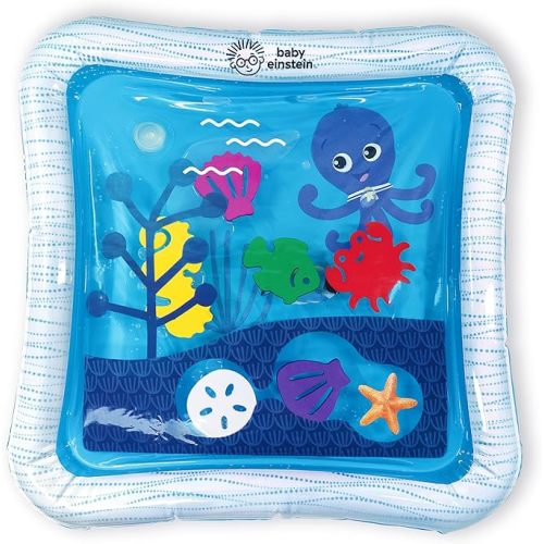 Baby Einstein Octopus Water Play Mat - Safety Fill Line, Tummy Time Activity & Sensory Toy for Babies Newborn & up, Blue