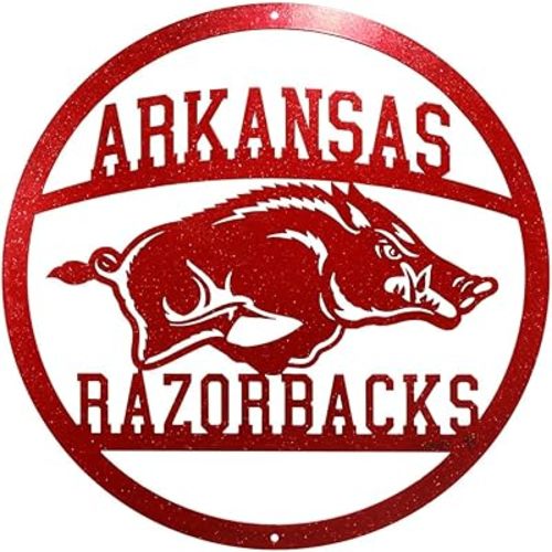 SWEN Products Arkansas Razorbacks 12" Red Scenic Art Wall Design