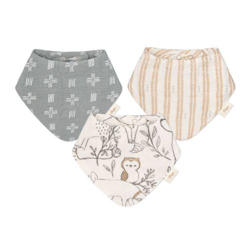 Crane Baby 4-layer Muslin Bib Set - Ezra - 3pk