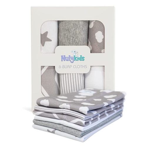 Nuly Kids Baby Burp Cloths - Baby Girl & Baby Boy Burping Cloths, 100% Cotton Burp Cloth - Baby Burp Cloths, Boys & Girls Diapers Blanket - Double Layered Burping Cloths for Babies - 6 Pack, Patterned