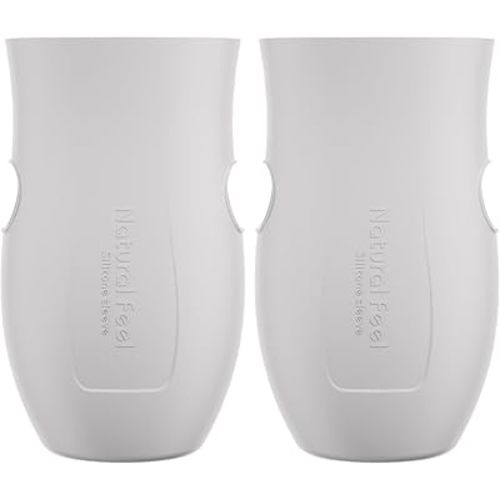 Gulicola Glass Baby Bottle Silicone Sleeves, White, 8 oz - 2pks