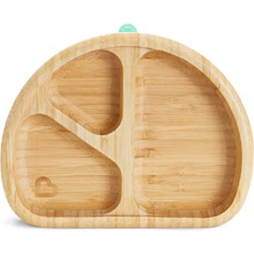 Munchkin® Bambou™ Divided Suction Plate - Eco-Friendly Bamboo Dinnerware for Babies and Toddlers