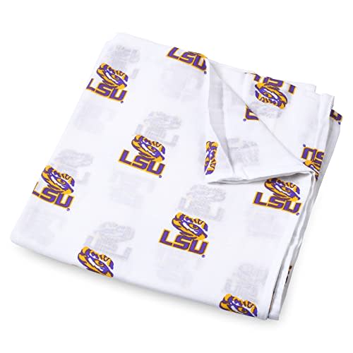 Three Little Anchors LSU Muslin Swaddle Blanket