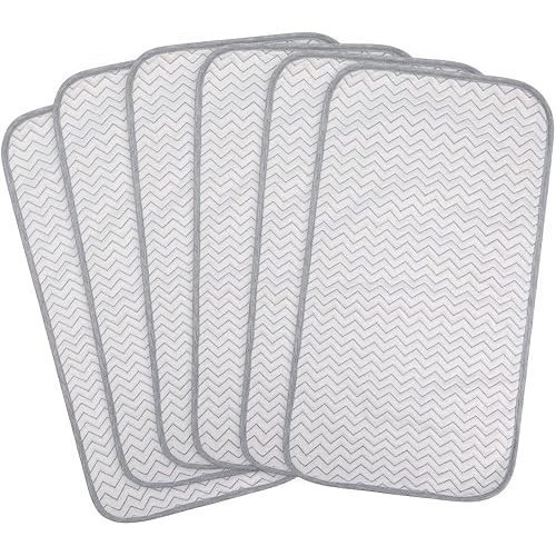 BlueSnail Ultra Soft and Anti-Slip Quilted Waterproof Changing Pad Liner 6pk (Gray+Gray)