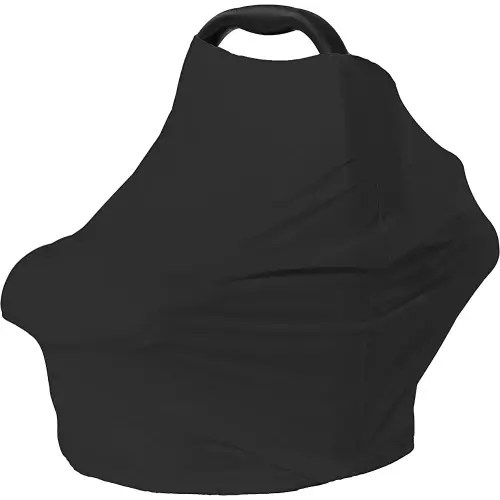Multi-use Nursing Cover Car Seat Covers for Babies - Breastfeeding Cover Carseat Canopy Cover (Black Print)