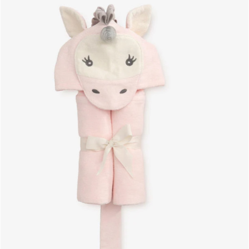 Pink Unicorn Hooded Baby Bath Wrap – Elegant Baby