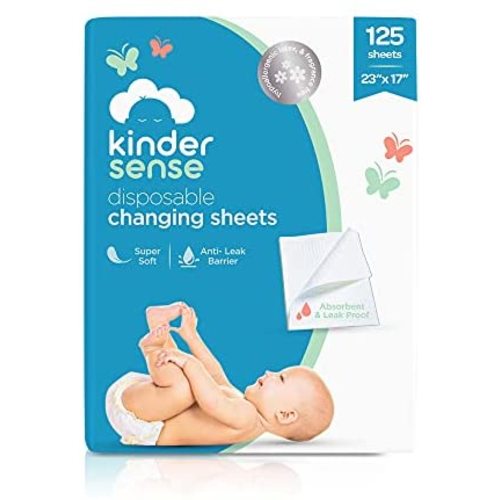 (125 Sheets) Thin Portable Changing Pad Liners Waterproof & Leak Proof Underpad Mat