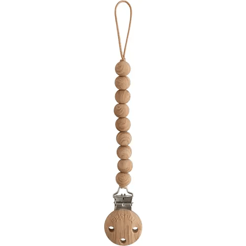 mushie 100% Silicone Baby Pacifier Clip BPA Free | Hera (Faux Wood)