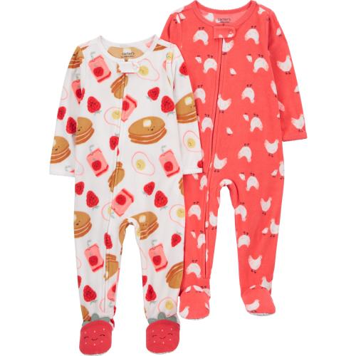 Carter's Child of Mine Toddler Girl Pajama Sleeper, 2-Pack, One-Piece, Sizes 12M-5T