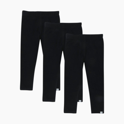 Honest Baby Clothing 3-Pack Organic Cotton Leggings - Black, 3-6 M