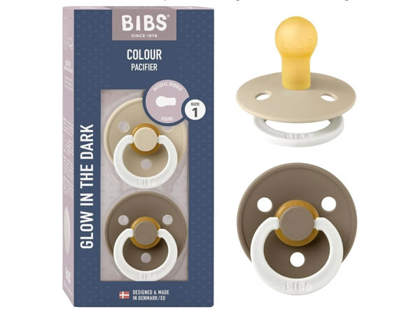 BIBS Colour GLOW 2 Pack - Vanilla/Dark Oak Pacifiers – Bibsworld store US