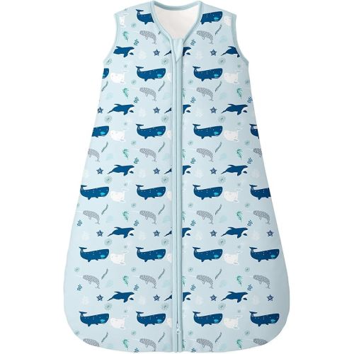 Sleep Sack 6-12 Months TOG 2.5 Winter Baby Wearable Blanket, 100% Cotton Newborn Infant Sleeping Sack with 2-Way Zipper Warm Soft Baby Sleep Sack Shark