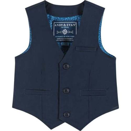 Infant Four Piece Buttondown and Vest Set, Navy - Andy & Evan | Maisonette