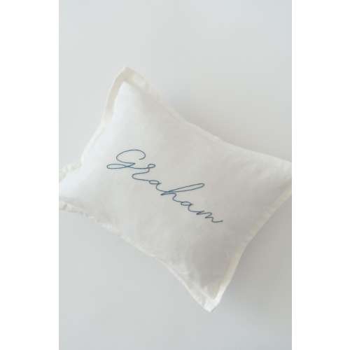 Hand-Embroidered Nursery Pillow