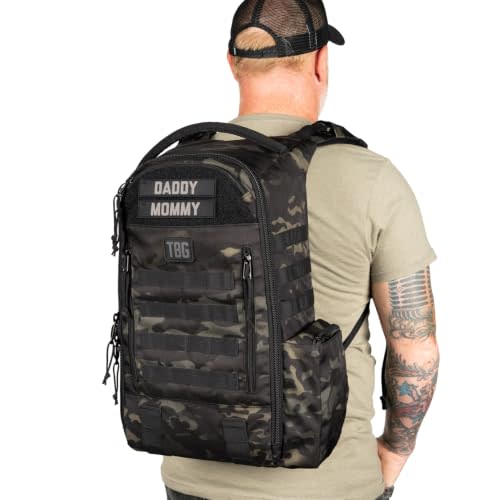 Tactical Baby Gear Daypack Tactical Diaper Bag Backpack for Dads - MOLLE compatible, Built-in Changing Mat, Stroller Straps (Multicam Black 4th Gen)