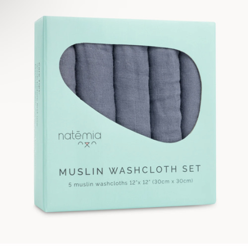 Ultra Soft Muslin Bamboo Washcloths- 5 Pack – Natemia