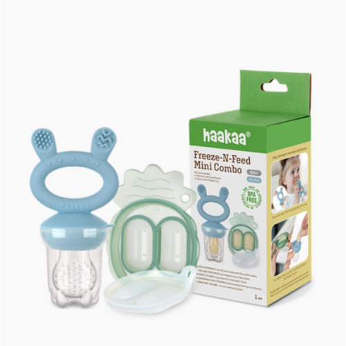 Amazon.com: Haakaa Baby Fruit Food Feeder & Mini Freezer Nibble Tray Combo, Breastmilk Popsicle Molds for Cooling Relief, BPA Free Silicone Feeder for Safe Infant Self Feeding, 4 Month+ (Pea Green) : haakaa: Pet Supplies