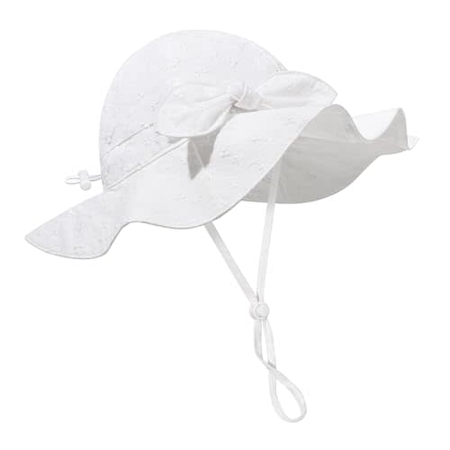 Baby Girl Sun Hat Summer Foldable Beach Hats with UPF50+ Sun Protection Wide Brim Toddler Bucket Hat Cap