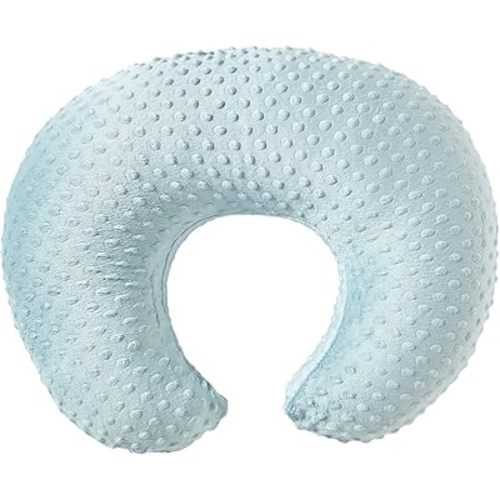 Nursing Pillow and Positioner, Breastfeeding, Bottle Feeding, Baby Sitting Support with Removable Ultra Soft Cover, Tummy Time Support for Baby Boys and Girls (Cloud Blue)