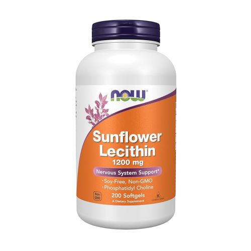 NOW Supplements, Sunflower Lecithin 1200 mg with Phosphatidyl Choline, 200 Softgels