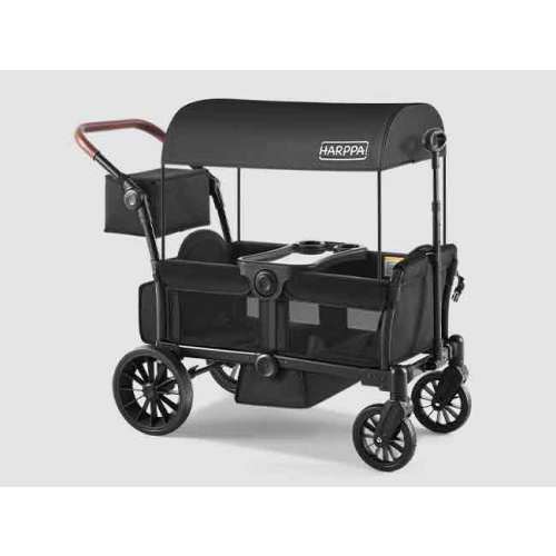 HARPPA | All-Terrain Wagon Stroller for 2 with Canopy – Foldable 2-Seat Wagon for Beach, Park & Camping Adventures