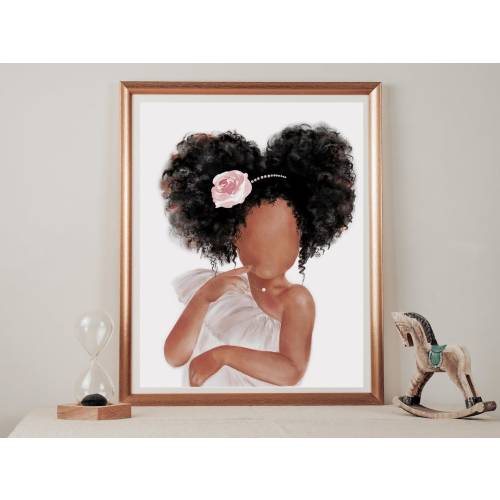 Black Girl Magic, Young Queen Art Print, Personalized Princess Printable, African American Toddler Girl Bedroom Wall Art, Teen Girl Room Art