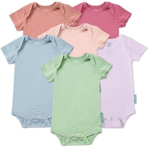 Supersoft Short Sleeve Baby Bodysuits, Premium Bamboo Rayon Bodysuit Unisex Boy Girl