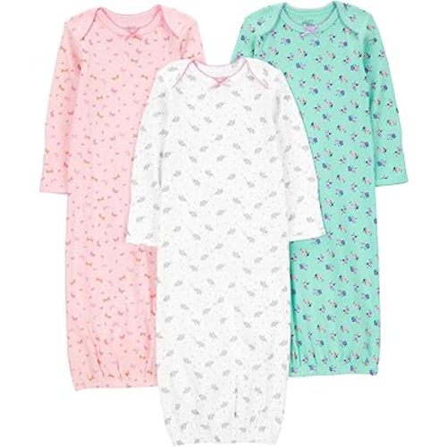 Simple Joys by Carter's Baby Girls' 3-Pack Cotton Sleeper Gown