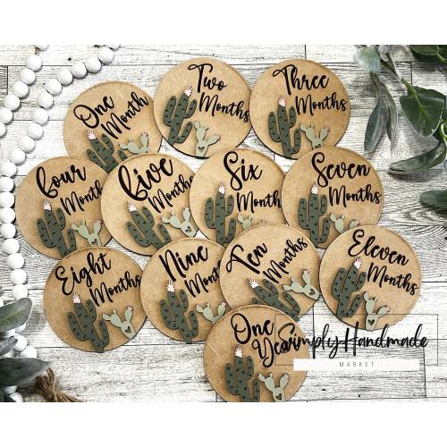 Cactus Baby Milestone Markers Boho Baby Gift