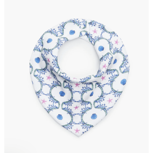 The Bandana Bib - White Cisco Trellis