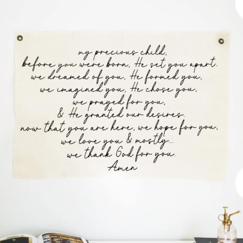 My Precious Child Prayer Canvas Flag – OUR HOUSE ABOVE