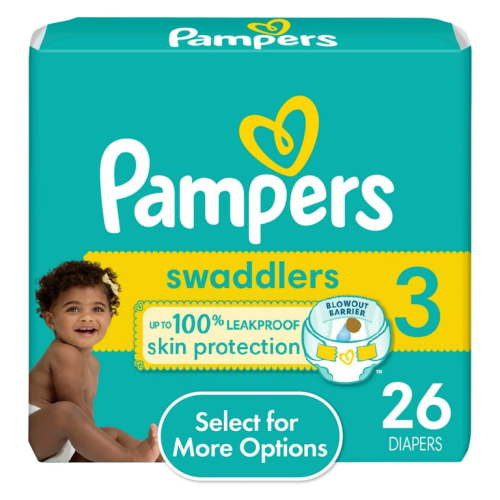 Pampers Swaddlers Baby Diapers Size 3, 26 Count (Select for More Options)