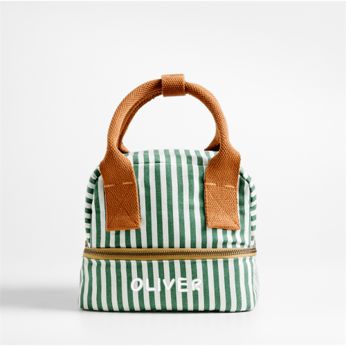 Personalized Pathfinder Forest Stripe Dual Compartment Soft Cotton Insulated Kids Lunch Box
