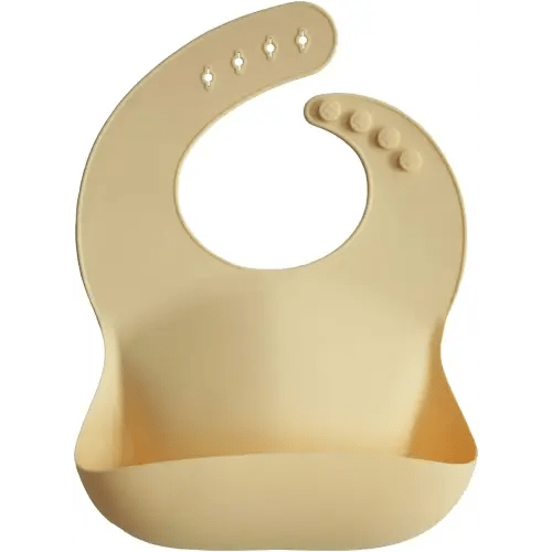 mushie Silicone Baby Bib | Adjustable Fit Waterproof Bibs (Sunshine)